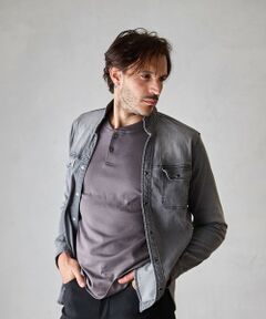 MEN'S BIGI / メンズビギ シャツ・ブラウス | スーパーストレッチデニムスタンドカラー