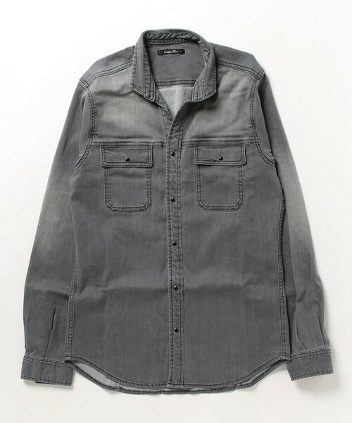MEN'S BIGI / メンズビギ シャツ・ブラウス | スーパーストレッチデニムスタンドカラー | 詳細7