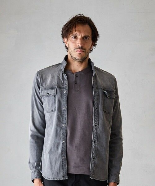MEN'S BIGI / メンズビギ シャツ・ブラウス | スーパーストレッチデニムスタンドカラー | 詳細2