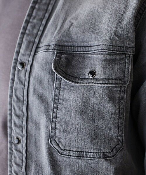 MEN'S BIGI / メンズビギ シャツ・ブラウス | スーパーストレッチデニムスタンドカラー | 詳細6