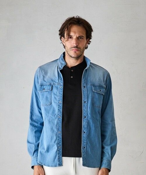 MEN'S BIGI / メンズビギ シャツ・ブラウス | スーパーストレッチデニムスタンドカラー | 詳細10