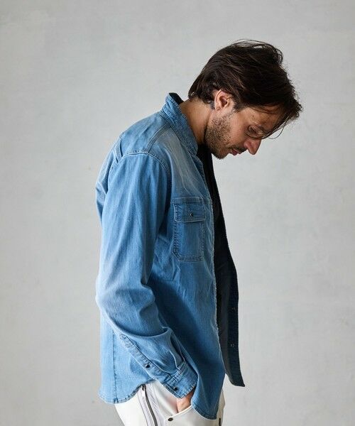 MEN'S BIGI / メンズビギ シャツ・ブラウス | スーパーストレッチデニムスタンドカラー | 詳細12