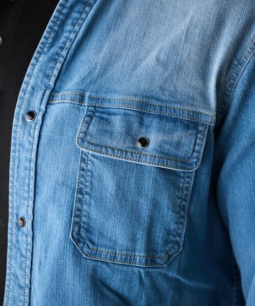 MEN'S BIGI / メンズビギ シャツ・ブラウス | スーパーストレッチデニムスタンドカラー | 詳細14