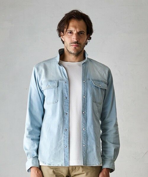 MEN'S BIGI / メンズビギ シャツ・ブラウス | スーパーストレッチデニムスタンドカラー | 詳細18