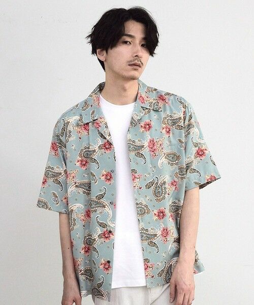 MEN'S BIGI / メンズビギ シャツ・ブラウス | ペイズリープリンオープンカラー半袖シャツ | 詳細5