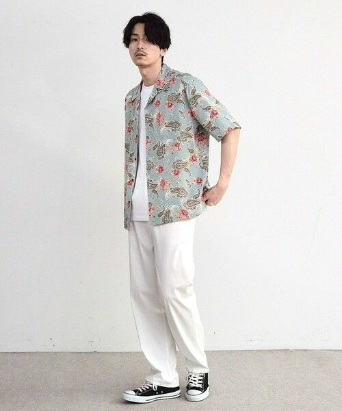 MEN'S BIGI / メンズビギ シャツ・ブラウス | ペイズリープリンオープンカラー半袖シャツ | 詳細1
