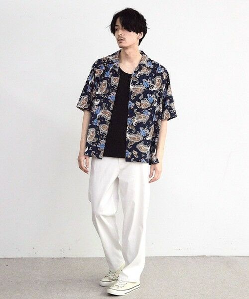 MEN'S BIGI / メンズビギ シャツ・ブラウス | ペイズリープリンオープンカラー半袖シャツ | 詳細9