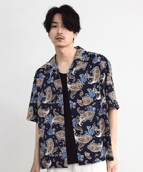 MEN'S BIGI / メンズビギ シャツ・ブラウス | ペイズリープリンオープンカラー半袖シャツ | 詳細14