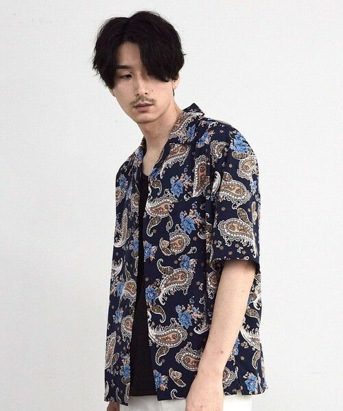 MEN'S BIGI / メンズビギ シャツ・ブラウス | ペイズリープリンオープンカラー半袖シャツ | 詳細15