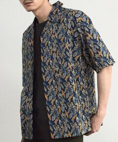 MEN'S BIGI / メンズビギ シャツ・ブラウス | リーフプリントオープンカラー半袖シャツ
