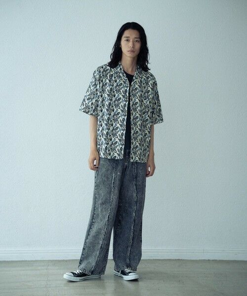 MEN'S BIGI / メンズビギ シャツ・ブラウス | リーフプリントオープンカラー半袖シャツ | 詳細1