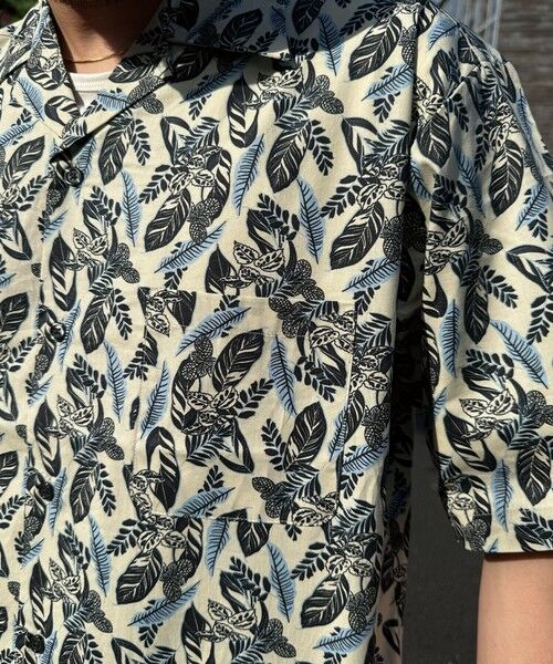 MEN'S BIGI / メンズビギ シャツ・ブラウス | リーフプリントオープンカラー半袖シャツ | 詳細6