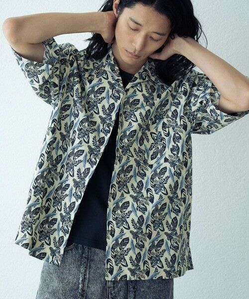 MEN'S BIGI / メンズビギ シャツ・ブラウス | リーフプリントオープンカラー半袖シャツ | 詳細3