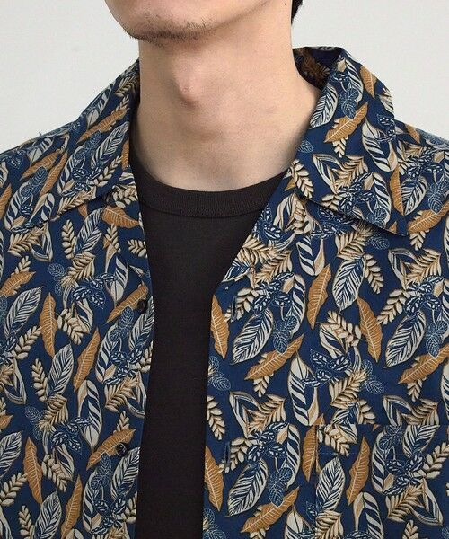MEN'S BIGI / メンズビギ シャツ・ブラウス | リーフプリントオープンカラー半袖シャツ | 詳細13