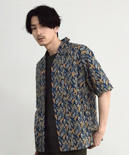 MEN'S BIGI / メンズビギ シャツ・ブラウス | リーフプリントオープンカラー半袖シャツ | 詳細12