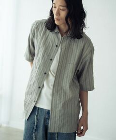 MEN'S BIGI / メンズビギ シャツ・ブラウス | ドビーストライプ半袖シャツ