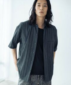 MEN'S BIGI / メンズビギ シャツ・ブラウス | ドビーストライプ半袖シャツ