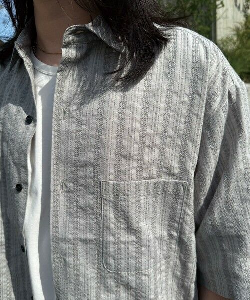 MEN'S BIGI / メンズビギ シャツ・ブラウス | ドビーストライプ半袖シャツ | 詳細6