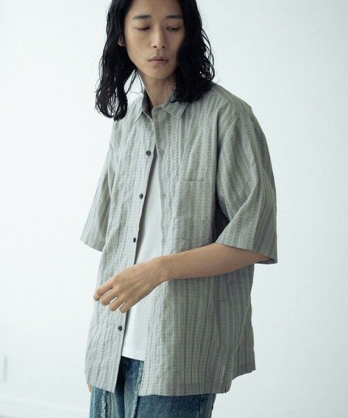 MEN'S BIGI / メンズビギ シャツ・ブラウス | ドビーストライプ半袖シャツ | 詳細3