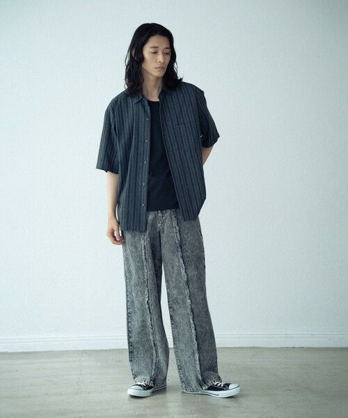 MEN'S BIGI / メンズビギ シャツ・ブラウス | ドビーストライプ半袖シャツ | 詳細8