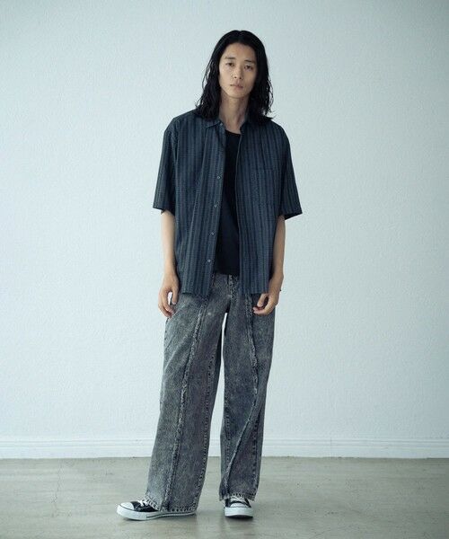 MEN'S BIGI / メンズビギ シャツ・ブラウス | ドビーストライプ半袖シャツ | 詳細9