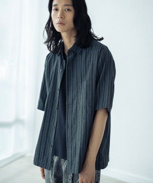 MEN'S BIGI / メンズビギ シャツ・ブラウス | ドビーストライプ半袖シャツ | 詳細10