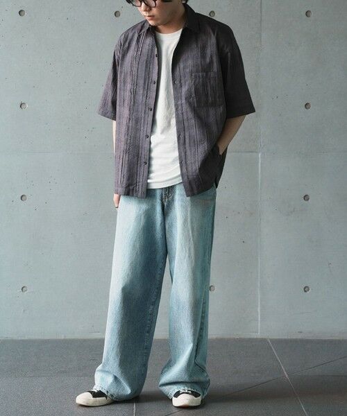 MEN'S BIGI / メンズビギ シャツ・ブラウス | デニムライクワッシャー半袖シャツ | 詳細1