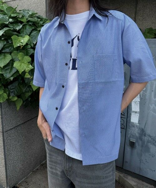 MEN'S BIGI / メンズビギ シャツ・ブラウス | ヘアラインストライプ半袖シャツ | 詳細5