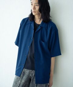 MEN'S BIGI / メンズビギ シャツ・ブラウス | ドビーストライプサッカーオープンカラー半