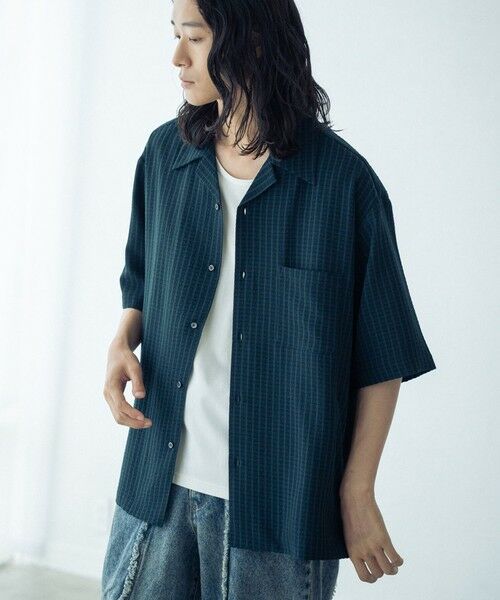 MEN'S BIGI / メンズビギ シャツ・ブラウス | ドビーストライプサッカーオープンカラー半 | 詳細2