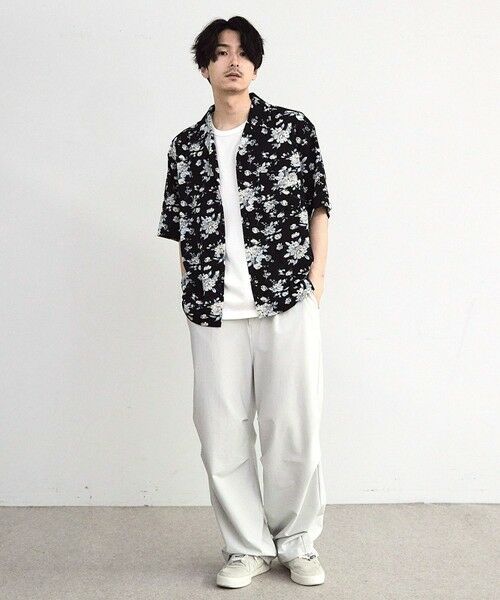 MEN'S BIGI / メンズビギ シャツ・ブラウス | フラワープリントクレープオープンカラー半 | 詳細1