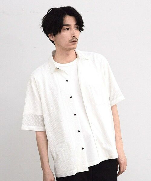 MEN'S BIGI / メンズビギ シャツ・ブラウス | ハニカムシアージャガード半袖シャツ | 詳細2