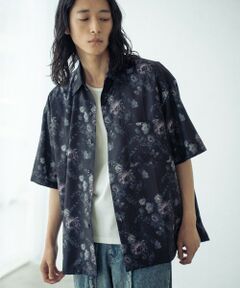 MEN'S BIGI / メンズビギ シャツ・ブラウス | 総柄プリントレギュラーカラールーズドレープ半袖シャツ