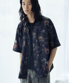 MEN'S BIGI / メンズビギ シャツ・ブラウス | 総柄プリントレギュラーカラールーズドレープ半袖シャツ