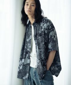 MEN'S BIGI / メンズビギ シャツ・ブラウス | 総柄プリントレギュラーカラールーズドレープ半袖シャツ