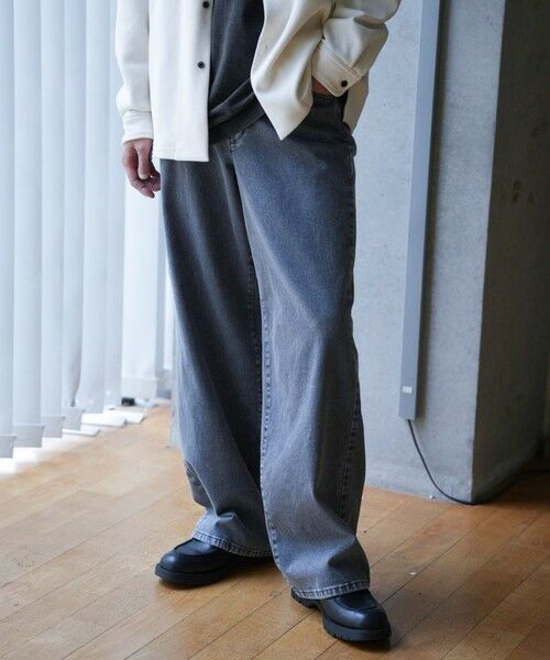 MEN'S BIGI / メンズビギ その他パンツ | ツイルバイオブリーチワイド5Pパンツ（グレー）