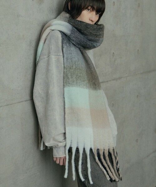 MEN'S BIGI / メンズビギ マフラー・ショール・スヌード・ストール | モヘアライクマフラー（グリーン）