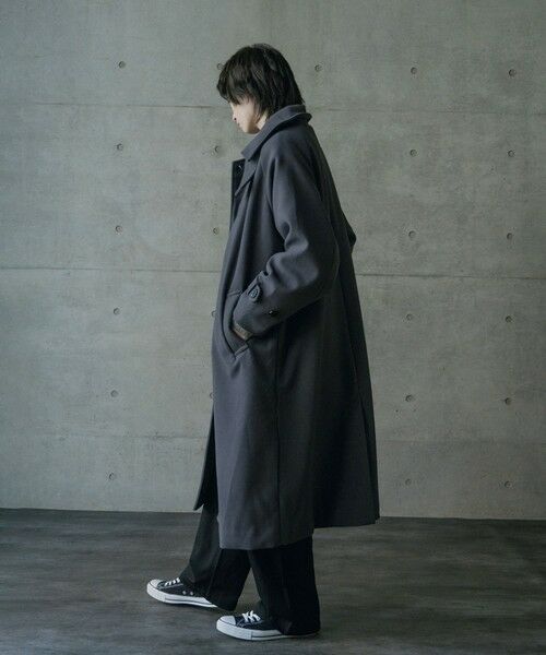 MEN'S BIGI / メンズビギ ダウンジャケット・ベスト | フェイクメルトンルーズステンカラーロングコート | 詳細2