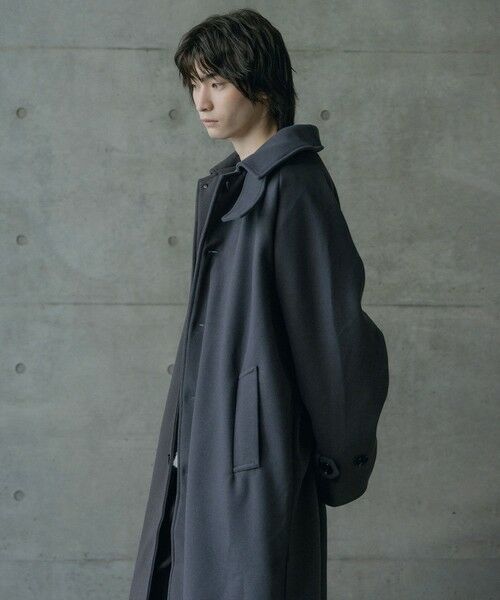 MEN'S BIGI / メンズビギ ダウンジャケット・ベスト | フェイクメルトンルーズステンカラーロングコート | 詳細5