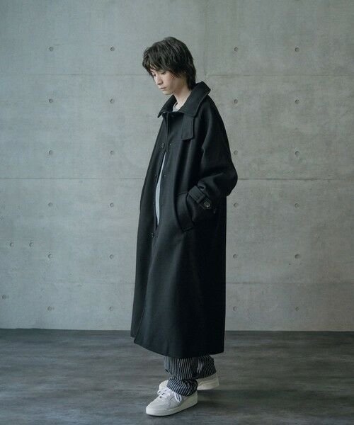 MEN'S BIGI / メンズビギ ダウンジャケット・ベスト | フェイクメルトンルーズステンカラーロングコート | 詳細6