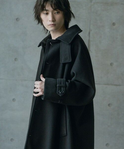 MEN'S BIGI / メンズビギ ダウンジャケット・ベスト | フェイクメルトンルーズステンカラーロングコート | 詳細8