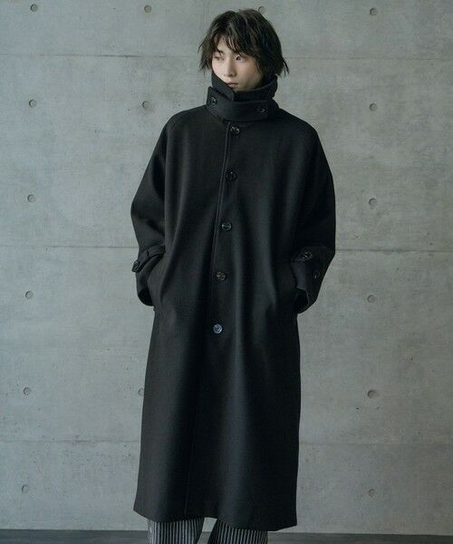 MEN'S BIGI / メンズビギ ダウンジャケット・ベスト | フェイクメルトンルーズステンカラーロングコート | 詳細9