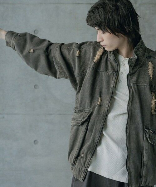 MEN'S BIGI / メンズビギ Gジャン・デニムジャケット | 12ozスラブデニムスタンドブルゾン | 詳細4