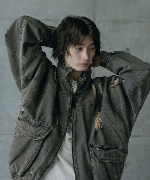 MEN'S BIGI / メンズビギ Gジャン・デニムジャケット | 12ozスラブデニムスタンドブルゾン | 詳細7