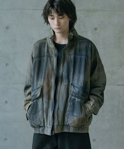 MEN'S BIGI / メンズビギ Gジャン・デニムジャケット | 12ozスラブデニムスタンドブルゾン（ブルー）