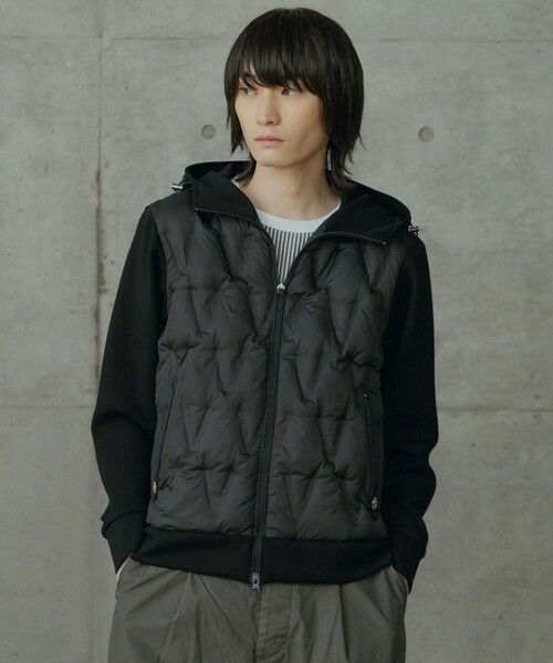 MEN'S BIGI / メンズビギ ダウンジャケット・ベスト | フーデッド機能中綿ブルゾン（ブラック）
