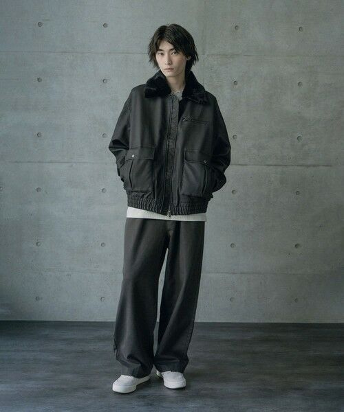 MEN'S BIGI / メンズビギ ブルゾン | ビンテージシンセティックレザーファーカラー脱着フライトブルゾン | 詳細1