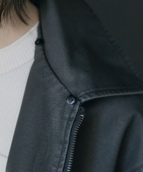MEN'S BIGI / メンズビギ ブルゾン | ビンテージシンセティックレザーファーカラー脱着フライトブルゾン | 詳細7