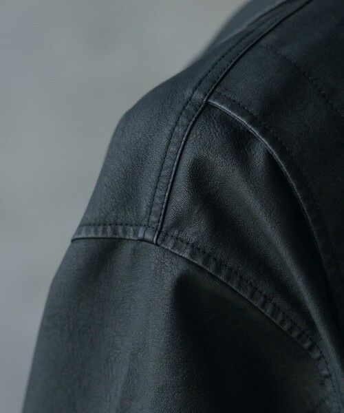 MEN'S BIGI / メンズビギ ブルゾン | ビンテージシンセティックレザーファーカラー脱着フライトブルゾン | 詳細8