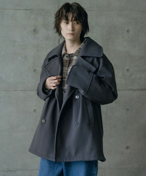 MEN'S BIGI / メンズビギ ブルゾン | フェイクメルトンオーバーサイズビッグカラーピーコート | 詳細4